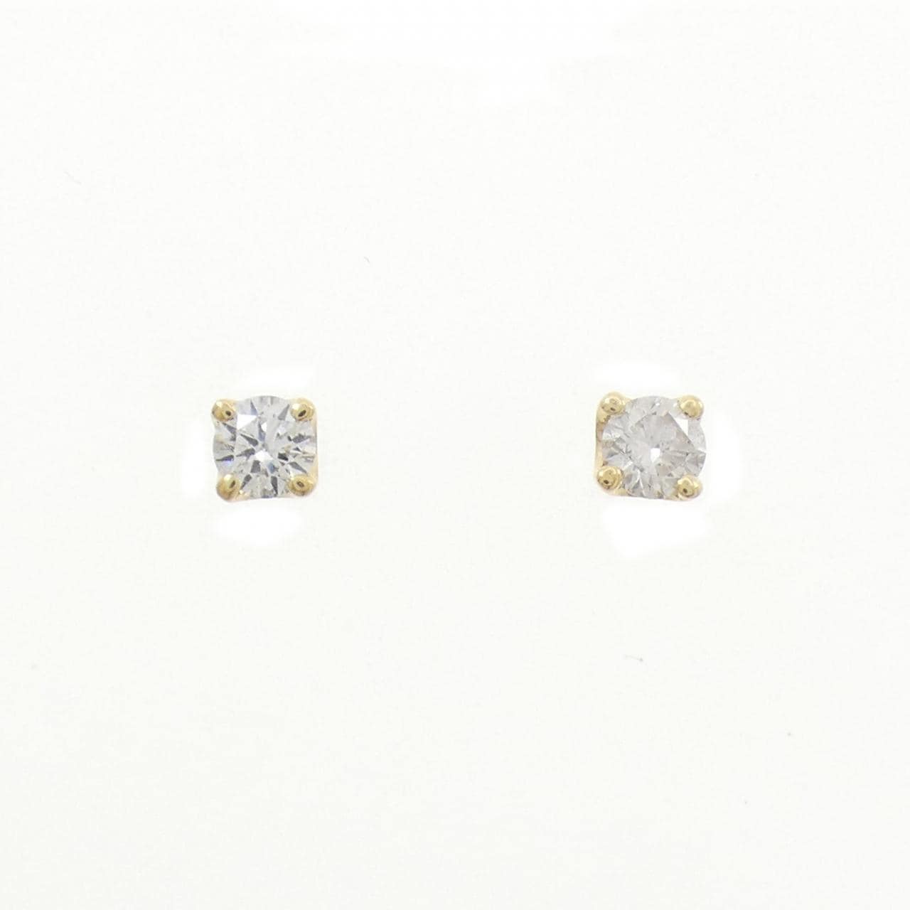 K18YG ソリティア ダイヤモンド ピアス 0.432CT