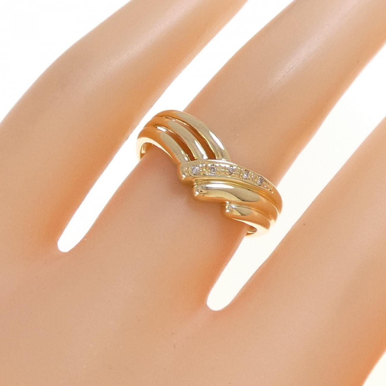 K18YG ダイヤモンド リング 0.03CT