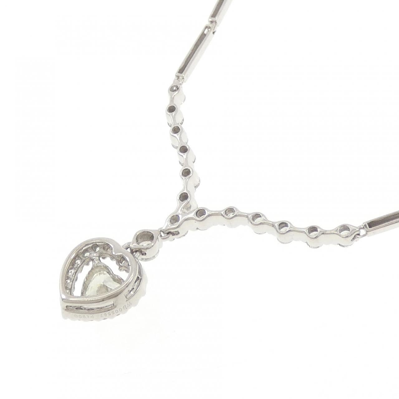 PT900/K14WG ハート ダイヤモンド ネックレス 0.468CT