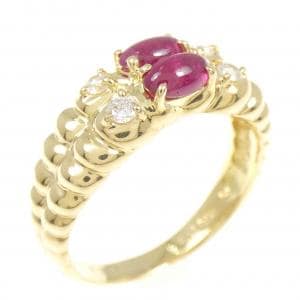 K18YG ルビー リング 0.68CT