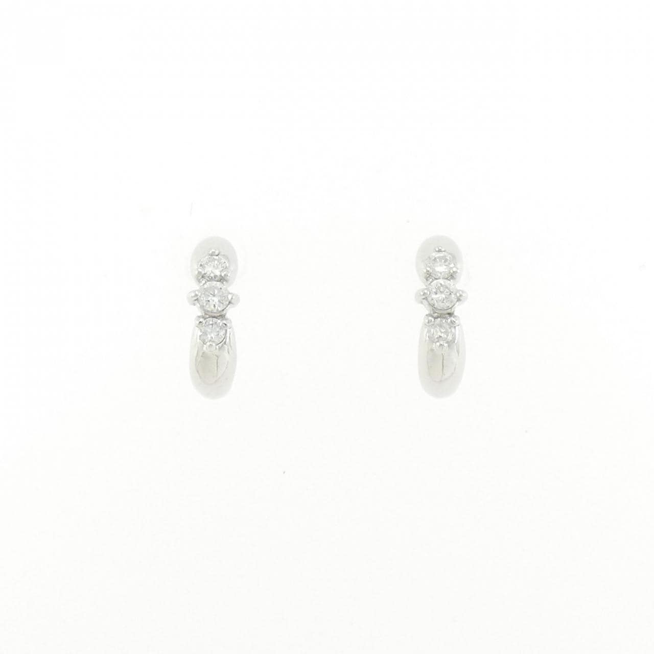 K18WG ダイヤモンド ピアス 0.13CT
