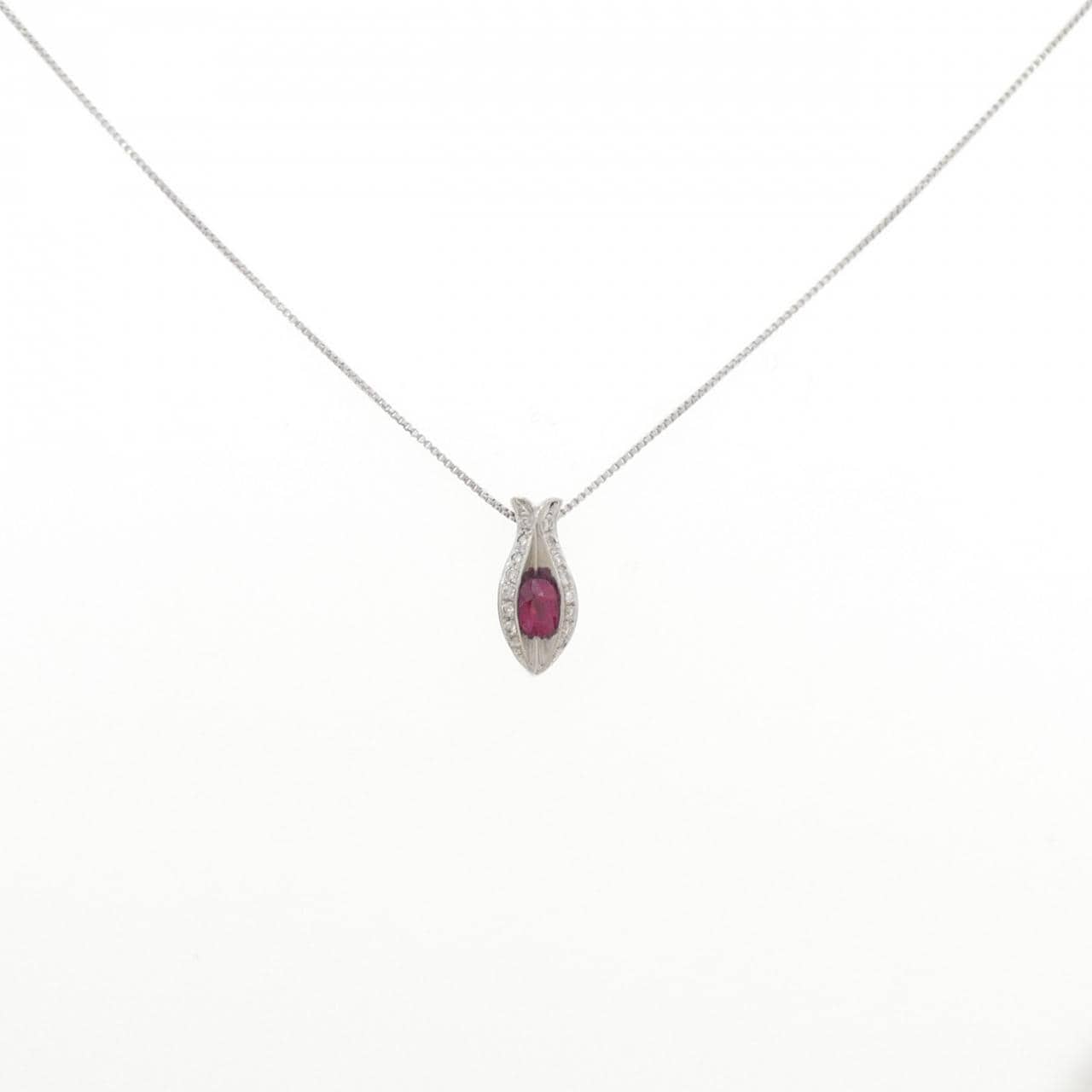 PT900/PT850 ルビー ネックレス 0.44CT