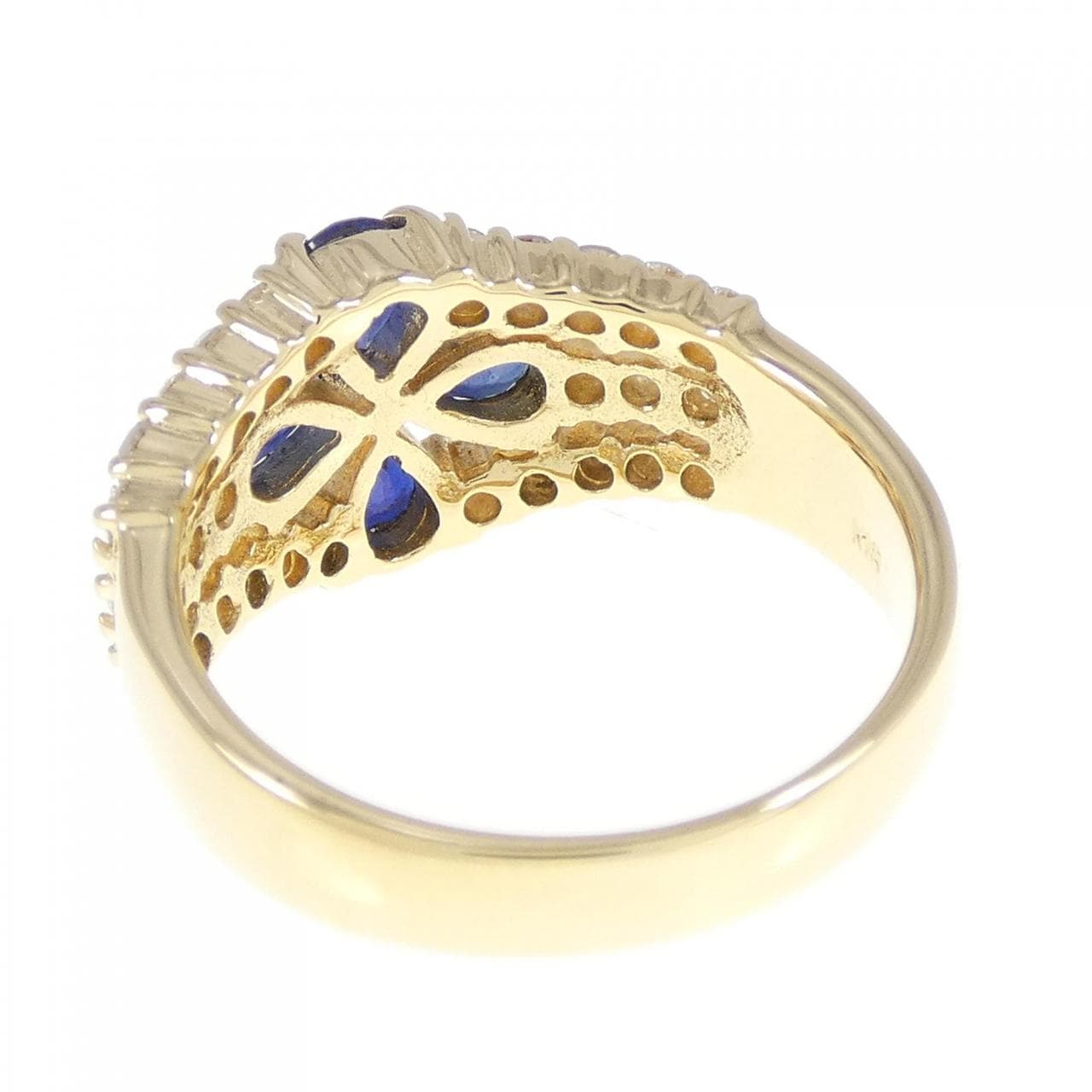 K18YG Flower Sapphire Ring 1.13CT