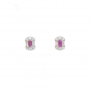 【新品】PT900 ルビー ピアス 0.18CT
