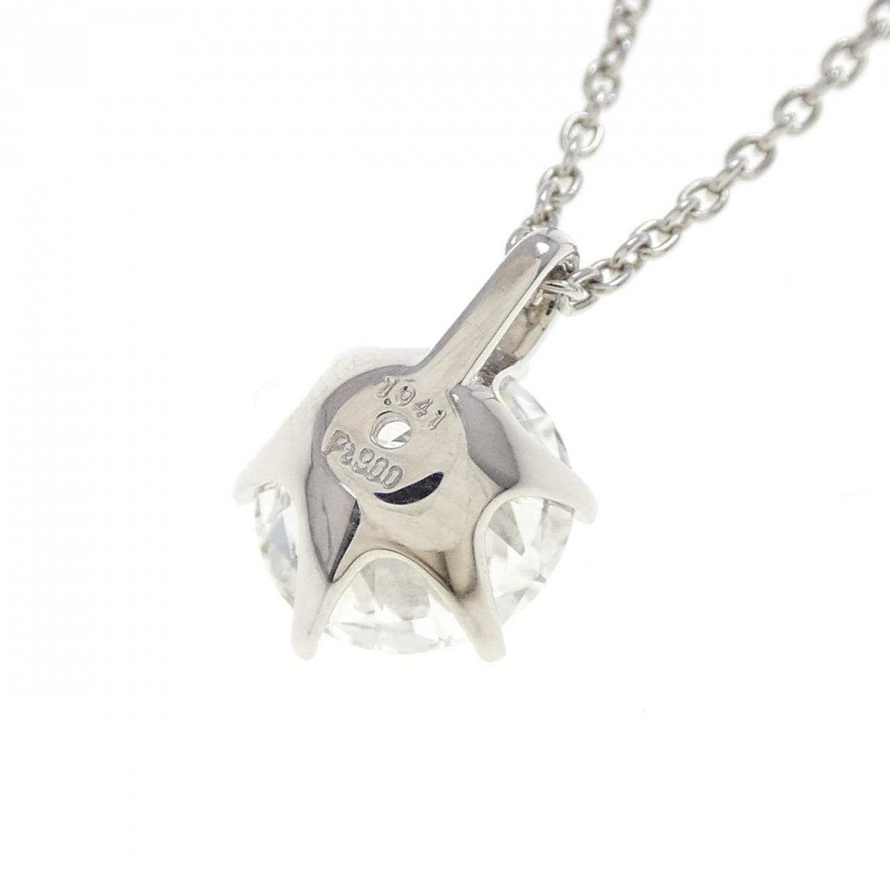 【再加工款】PT900/PT850单钻鑽石項鍊 1.041克拉 F色 I1淨度 良好