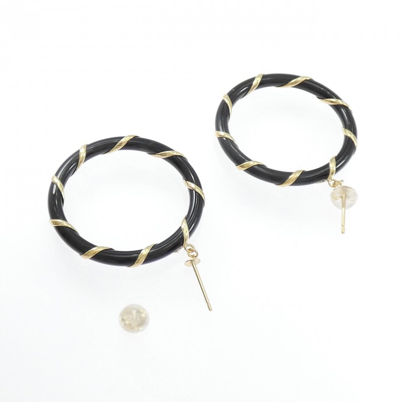 K18YG オニキス ピアス