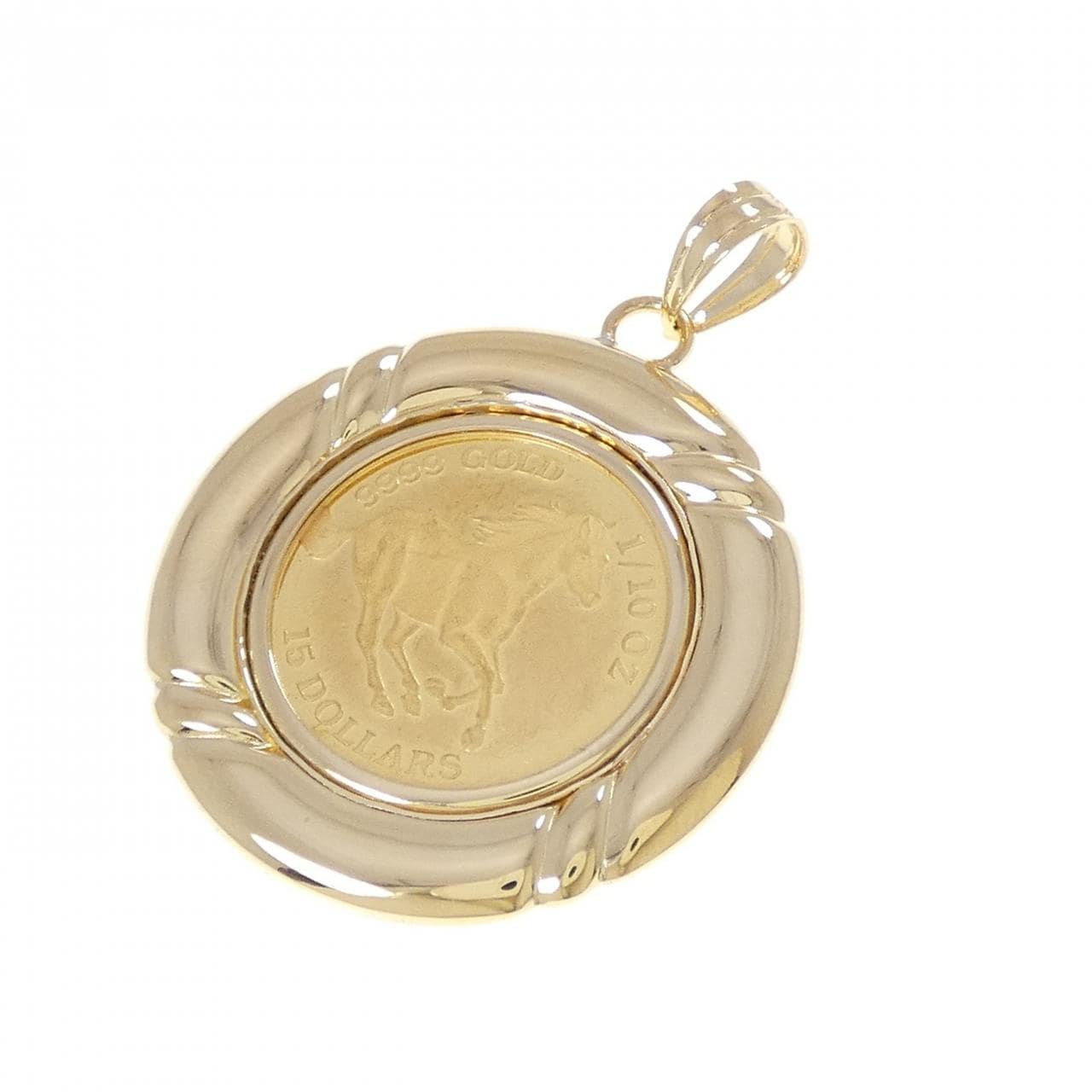 K18YG(枠) コイン ペンダント