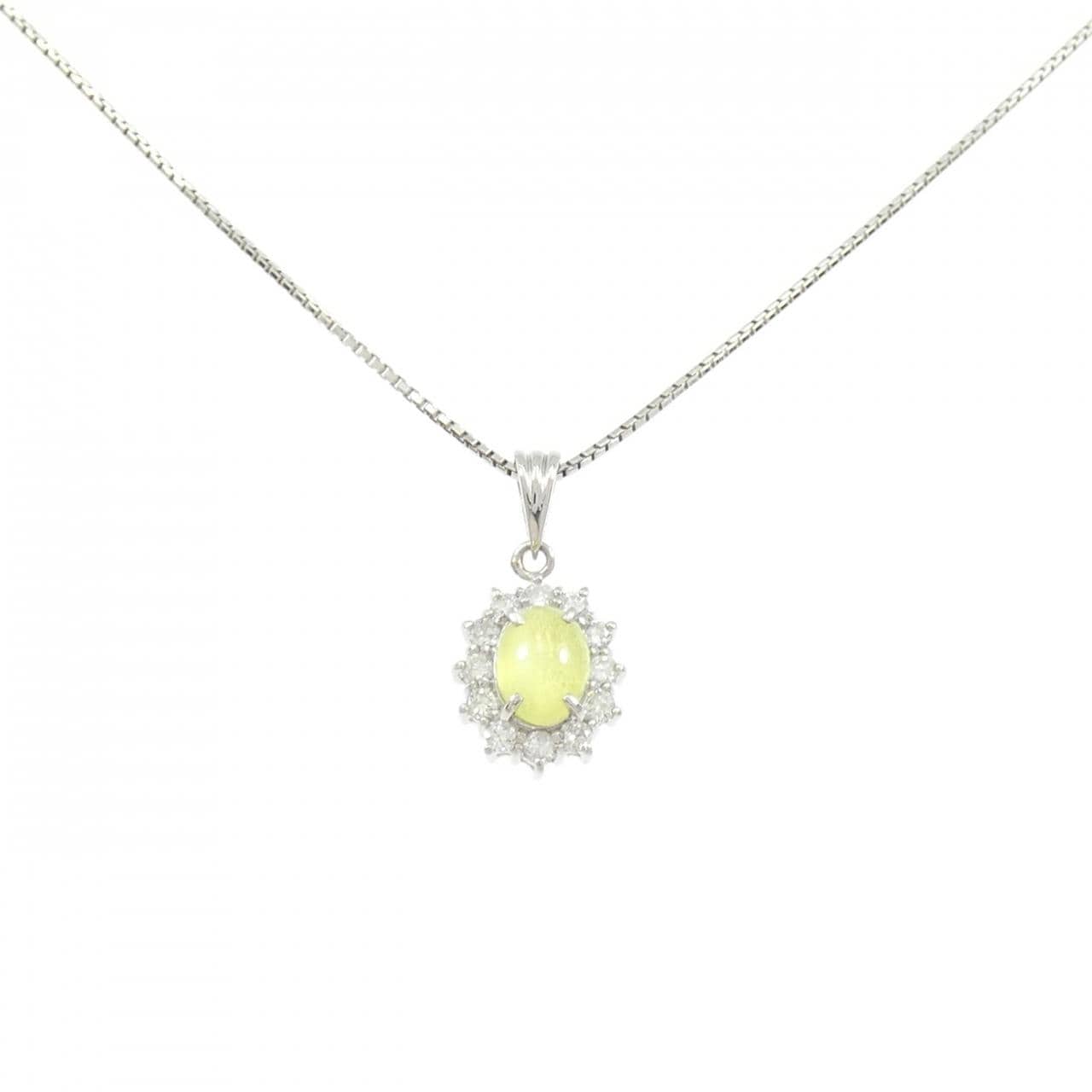PT900/PT850 クリソベリルキャッツアイ ネックレス 1.41CT
