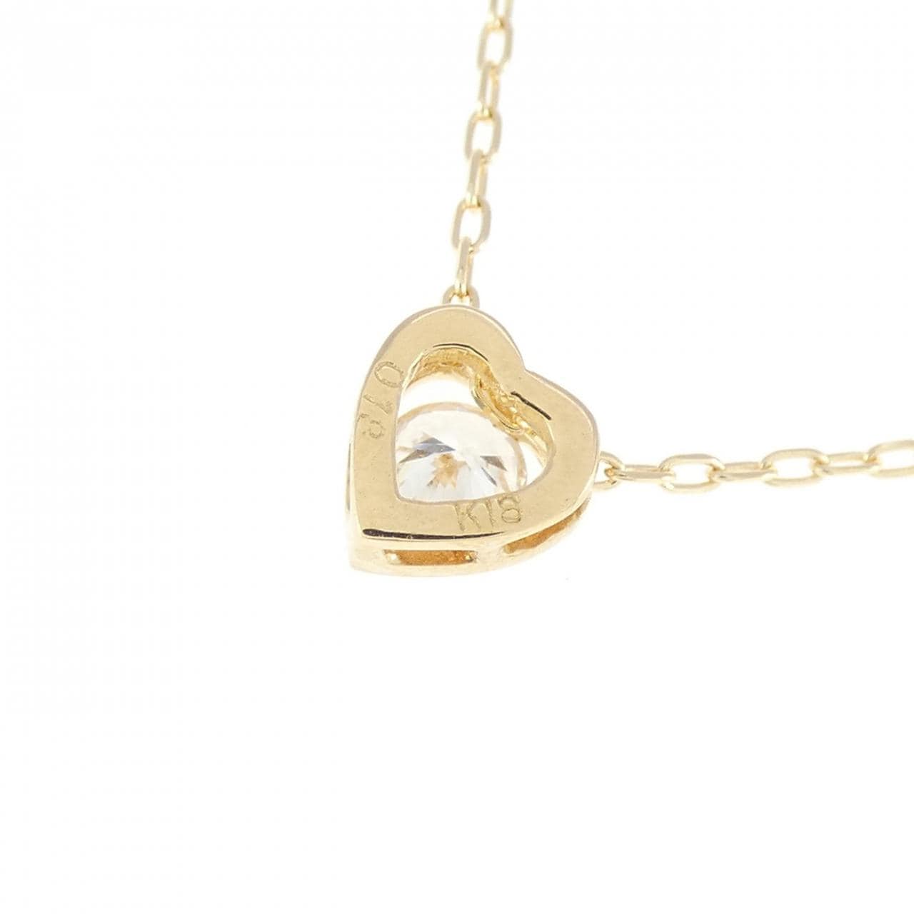 K18YG heart Diamond necklace 0.18CT