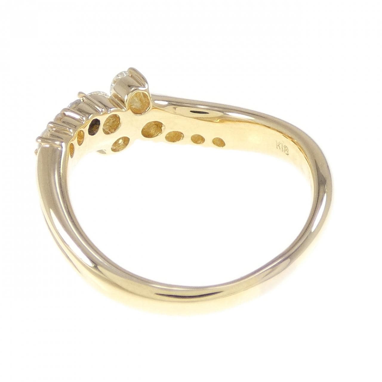K18YG フラワー ダイヤモンド リング 0.50CT