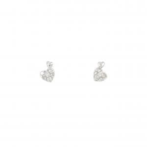 K18WG ハート ダイヤモンド ピアス 0.10CT