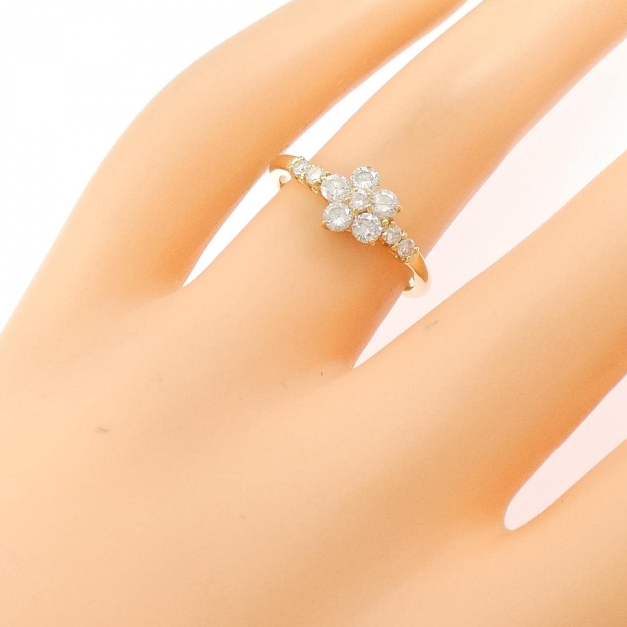 K18YG フラワー ダイヤモンド リング 0.54CT