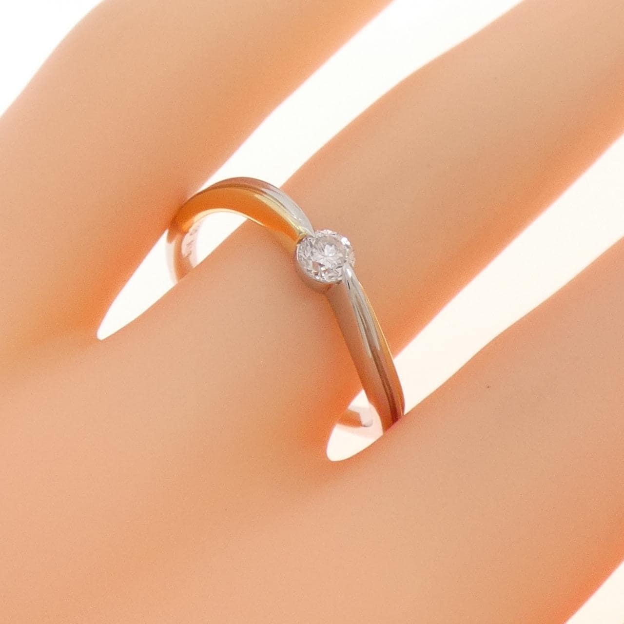 PT900/K18YG鑽石戒指 0.20CT