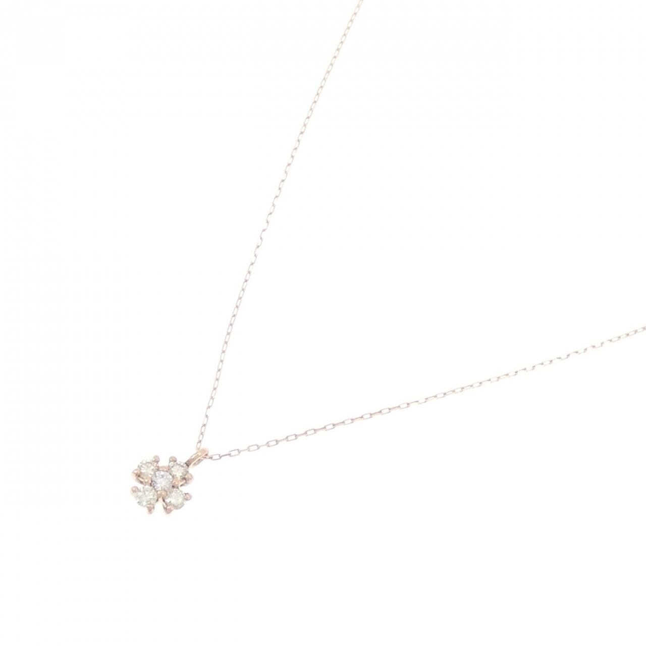 【新品】K10PG ダイヤモンド ネックレス 0.10CT