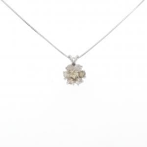 K18WG フラワー ダイヤモンド ネックレス 1.02CT