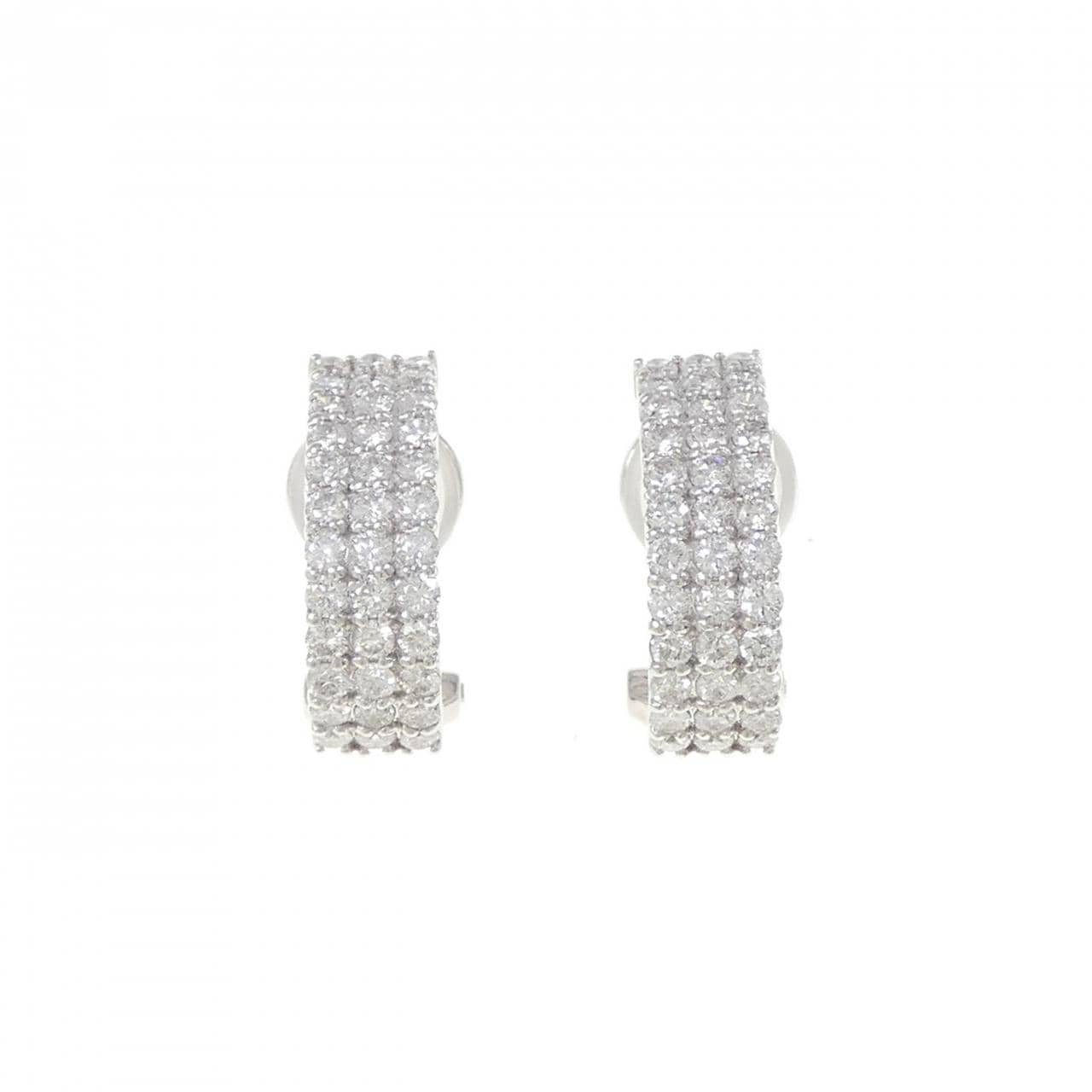 K18WG鑽石耳環/耳夹1.32CT