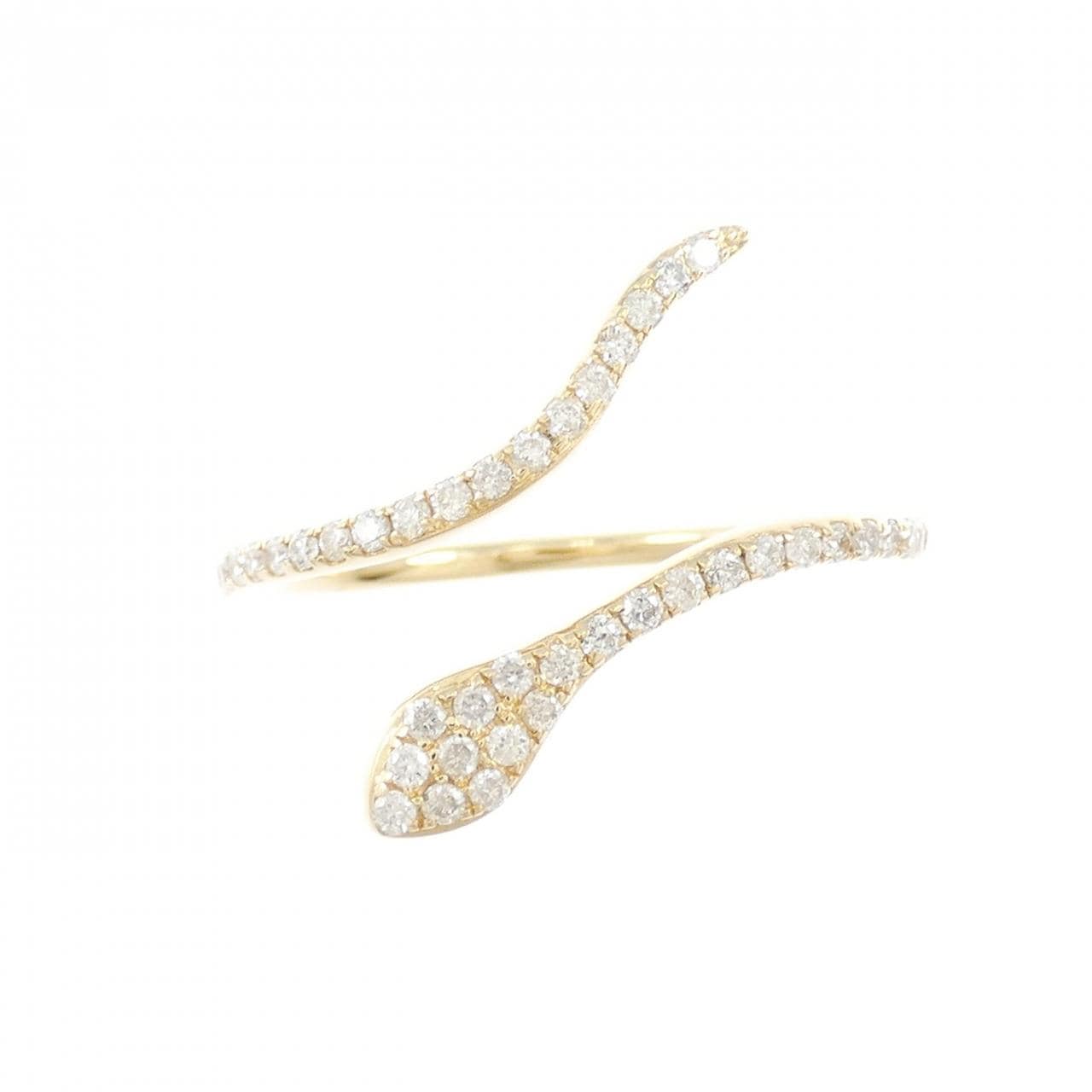 K18YG スネーク ダイヤモンド リング 0.50CT