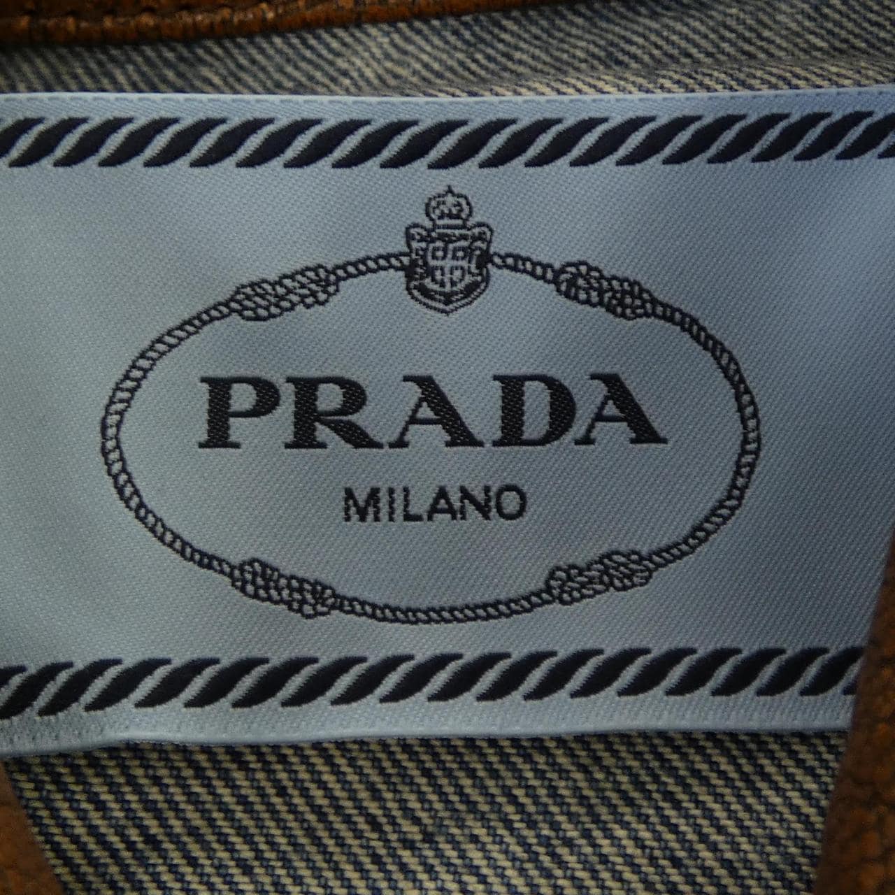 プラダ PRADA クロップド デニムジャケット トライアングルロゴ GFB327 SOOO 16PK デニムジャケット