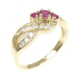 18KTYG ルビー リング 0.22CT