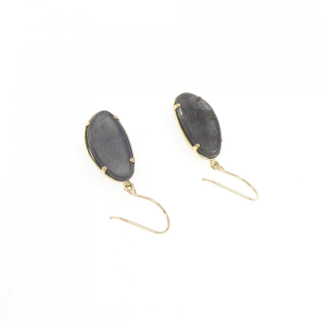 [新品] K18YG 拉长石耳环