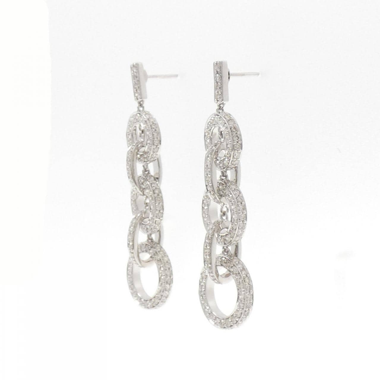 K18WG ダイヤモンド ピアス 2.04CT