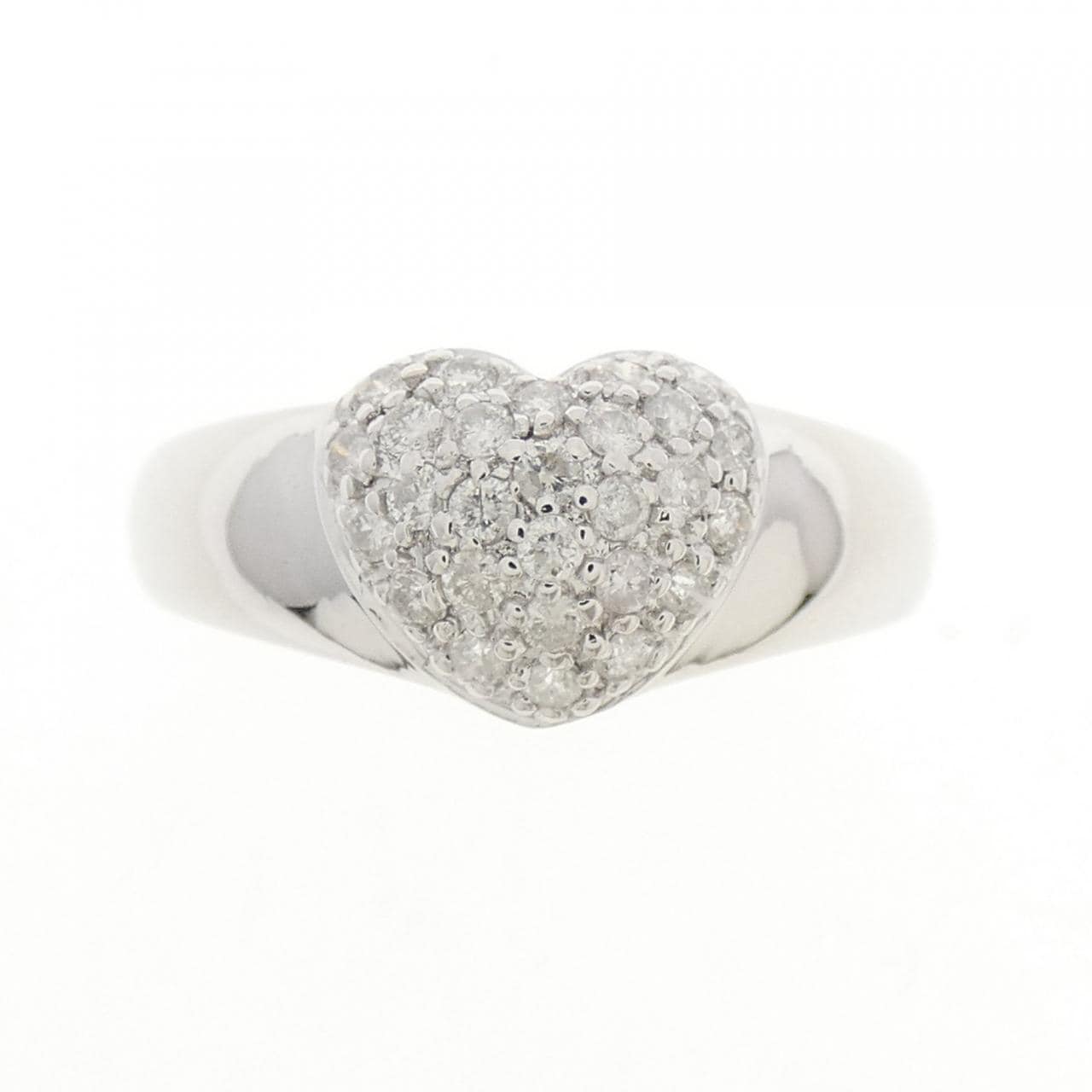 K18WG ハート ダイヤモンド リング 0.24CT