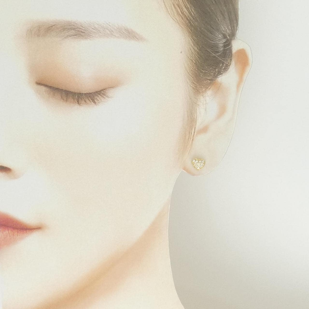 K18YG ハート ダイヤモンド ピアス