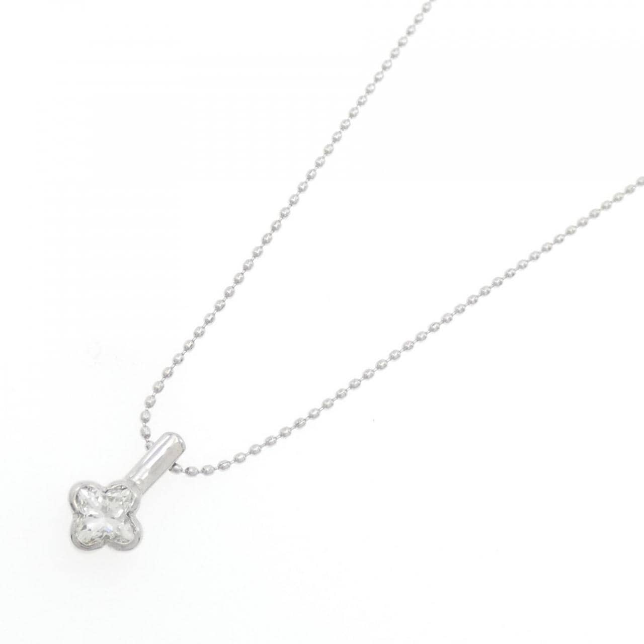 K18WG Flower Diamond Necklace 0.390CT