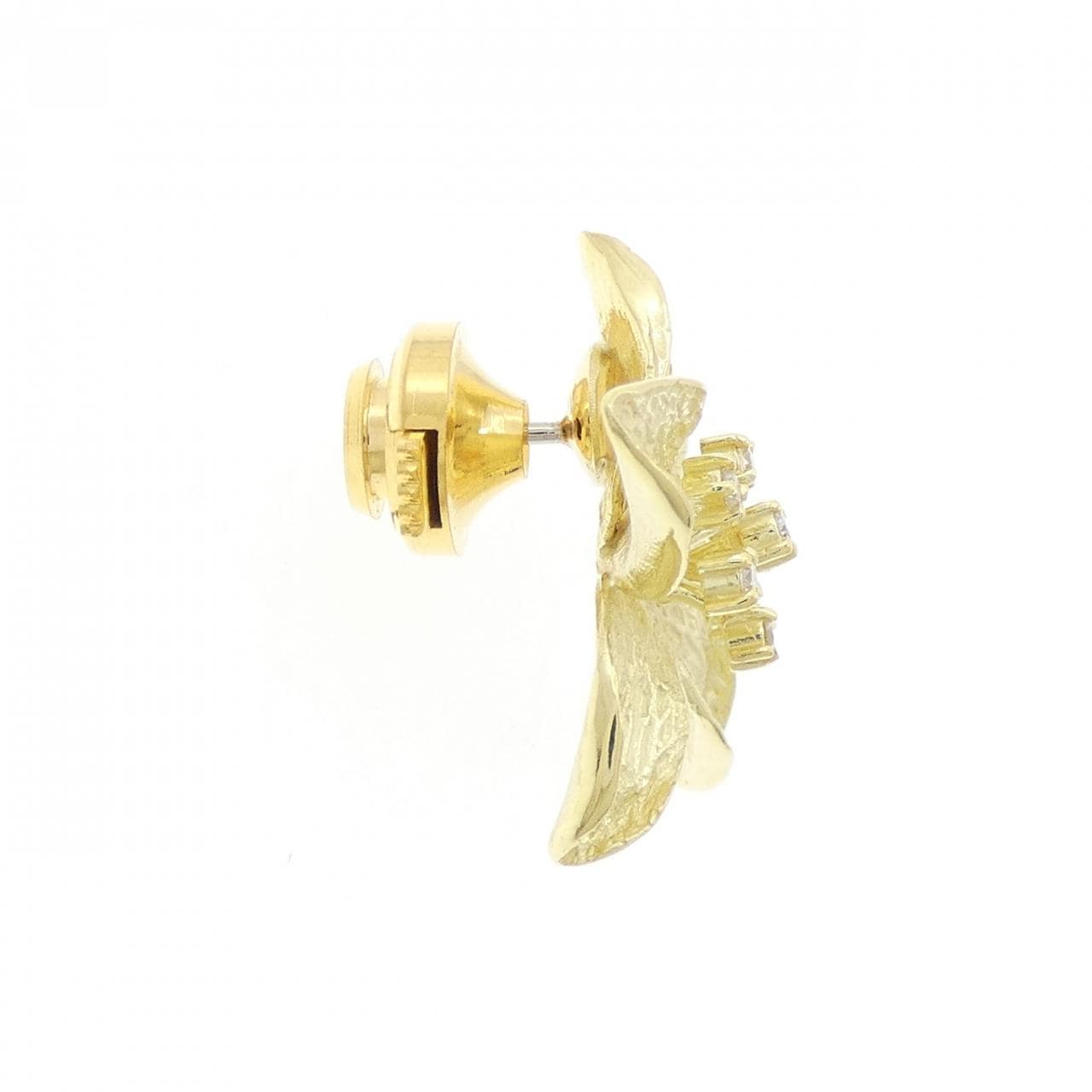 K18YG/K18WG Flower Diamond Brooch 0.10CT