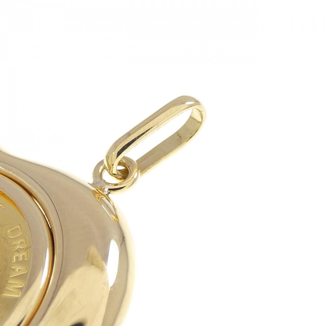 K18YG(枠) ハート コイン ペンダント