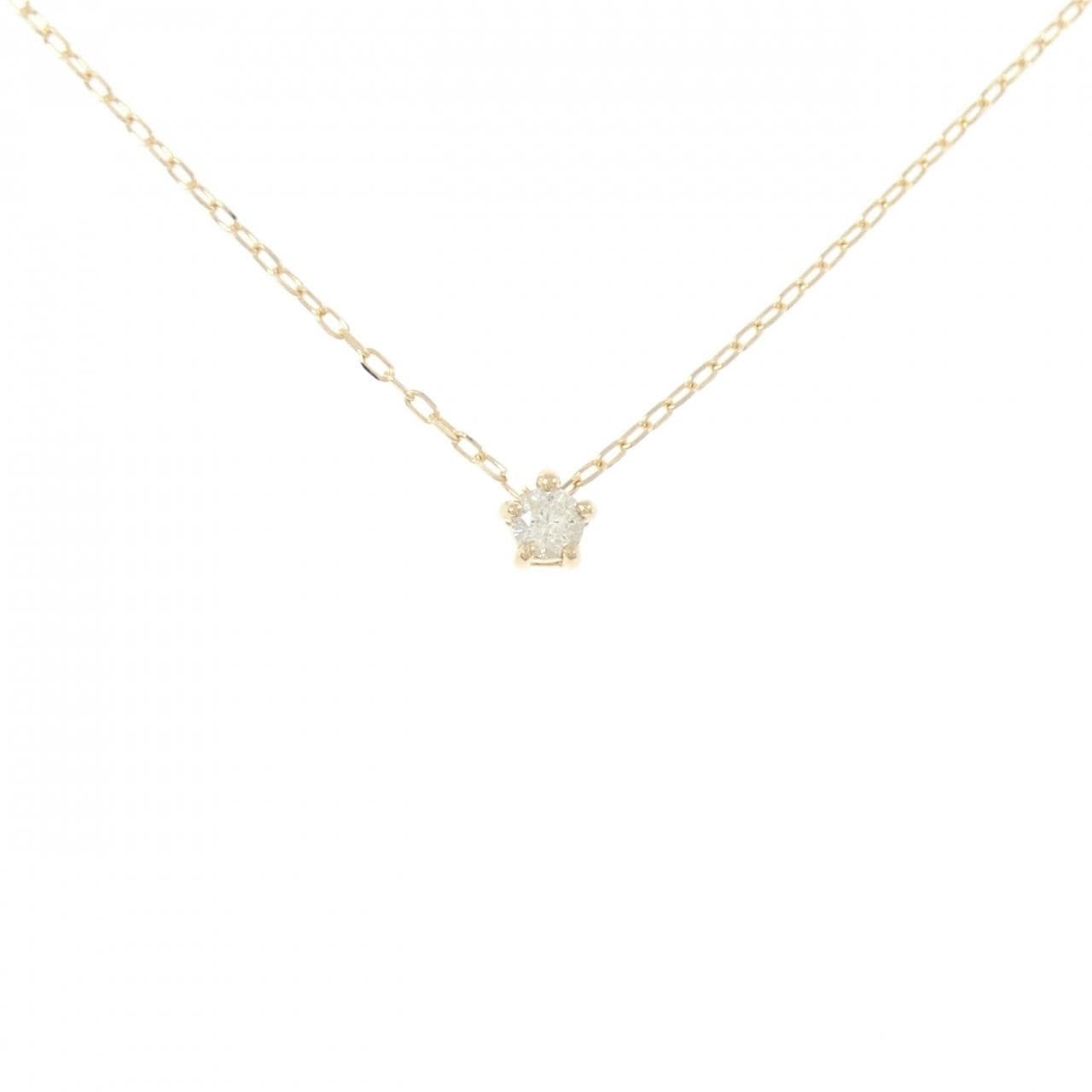 K18YG ソリティア ダイヤモンド ネックレス 0.11CT