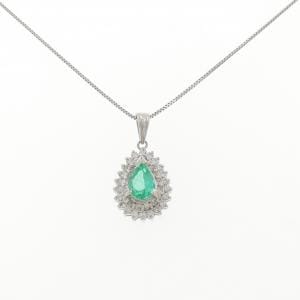 PT900/PT850 エメラルド ネックレス 0.84CT