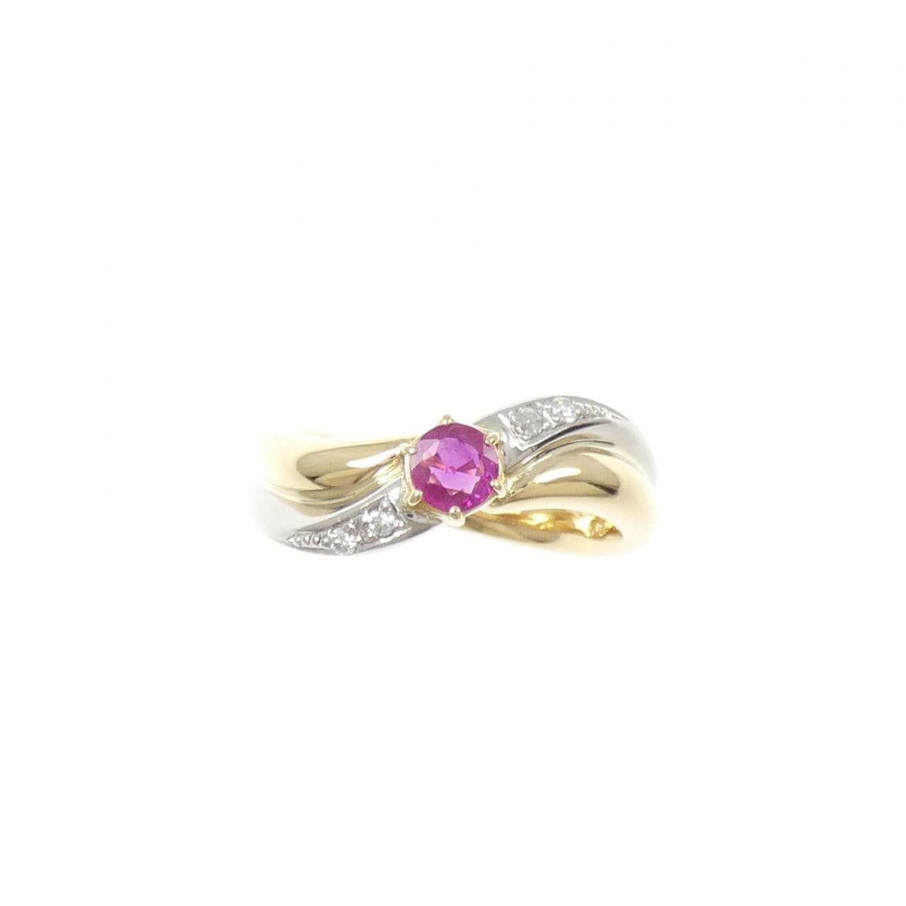K18YG/PT900 ルビー リング 0.21CT