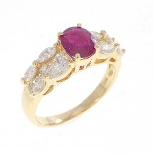 K18YG ルビー リング 0.67CT
