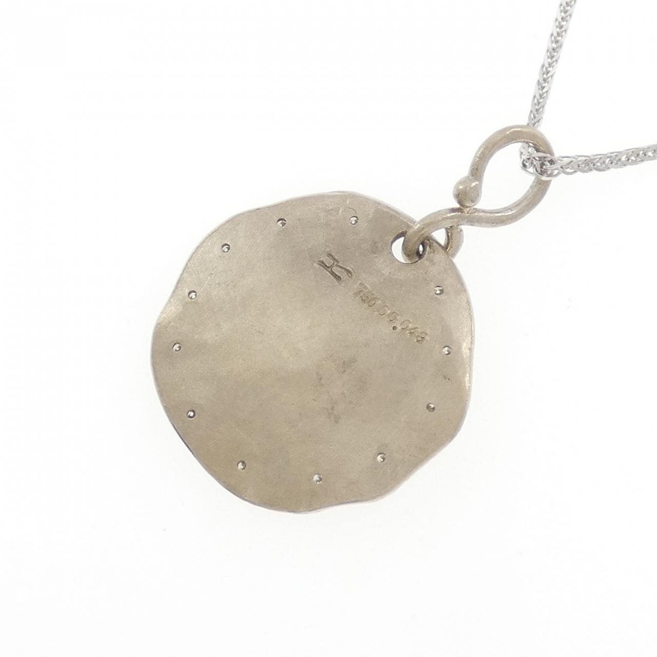 750/K18WG イニシャルY ダイヤモンド ネックレス 0.048CT