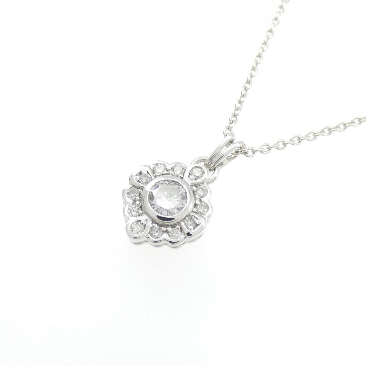 K18WG ダイヤモンド ネックレス 0.19CT