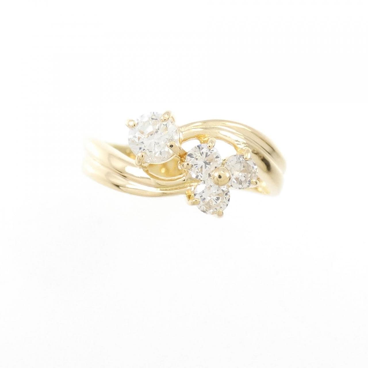 K18YG flower Diamond ring 0.50CT