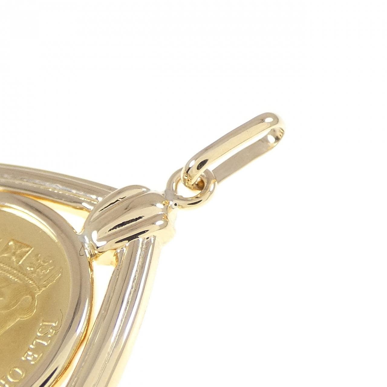 K18YG (frame) coin pendant