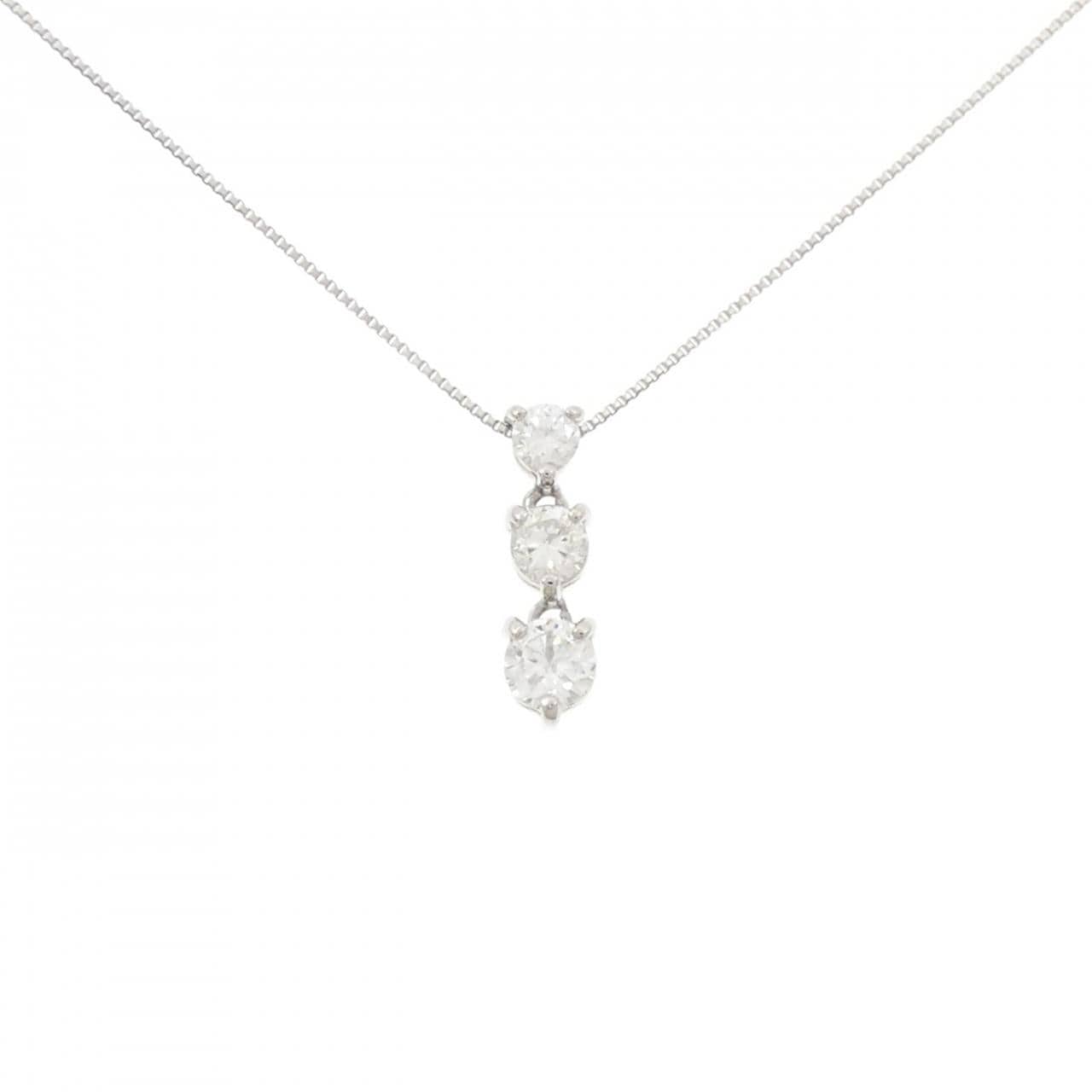 PT850 スリーストーン ダイヤモンド ネックレス 0.60CT