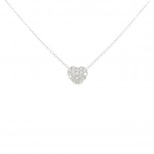 K18WG パヴェ ハート ダイヤモンド ネックレス 0.20CT