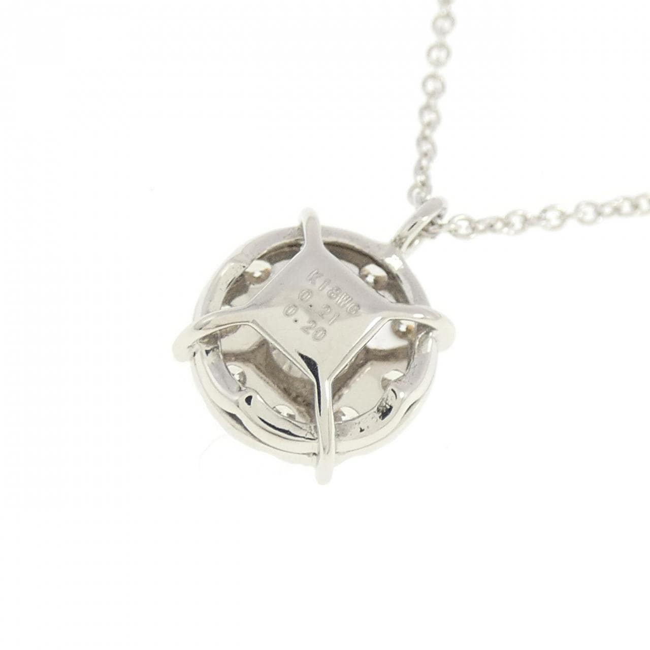 K18WG ダイヤモンド ネックレス 0.21CT