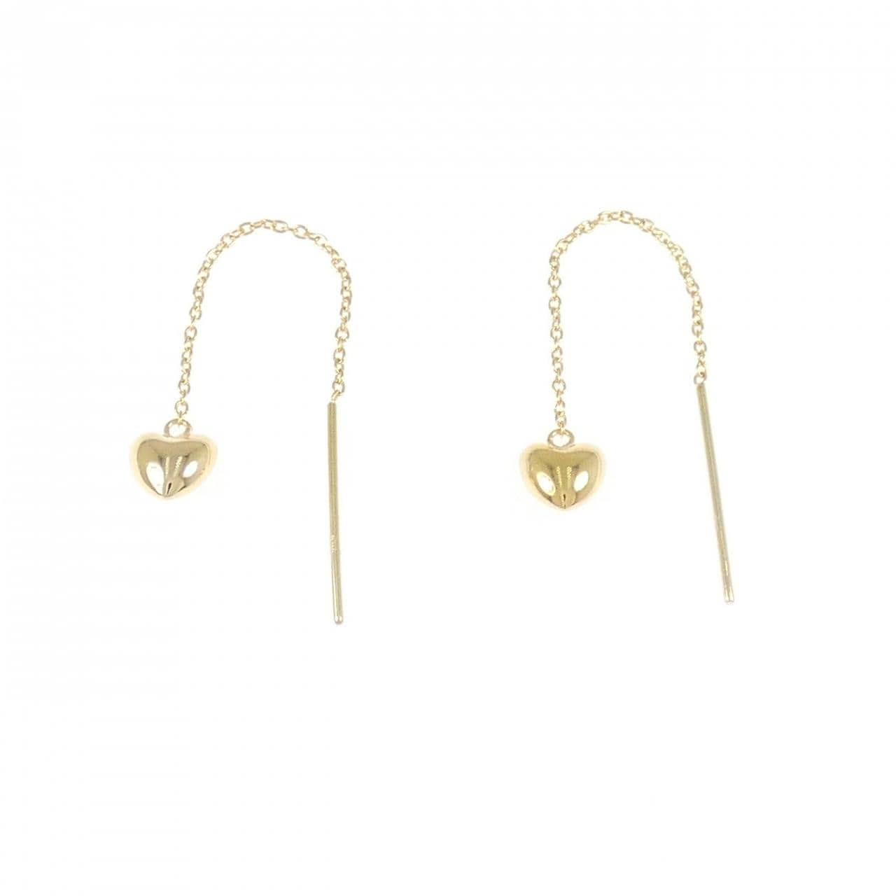 K18YG heart earrings