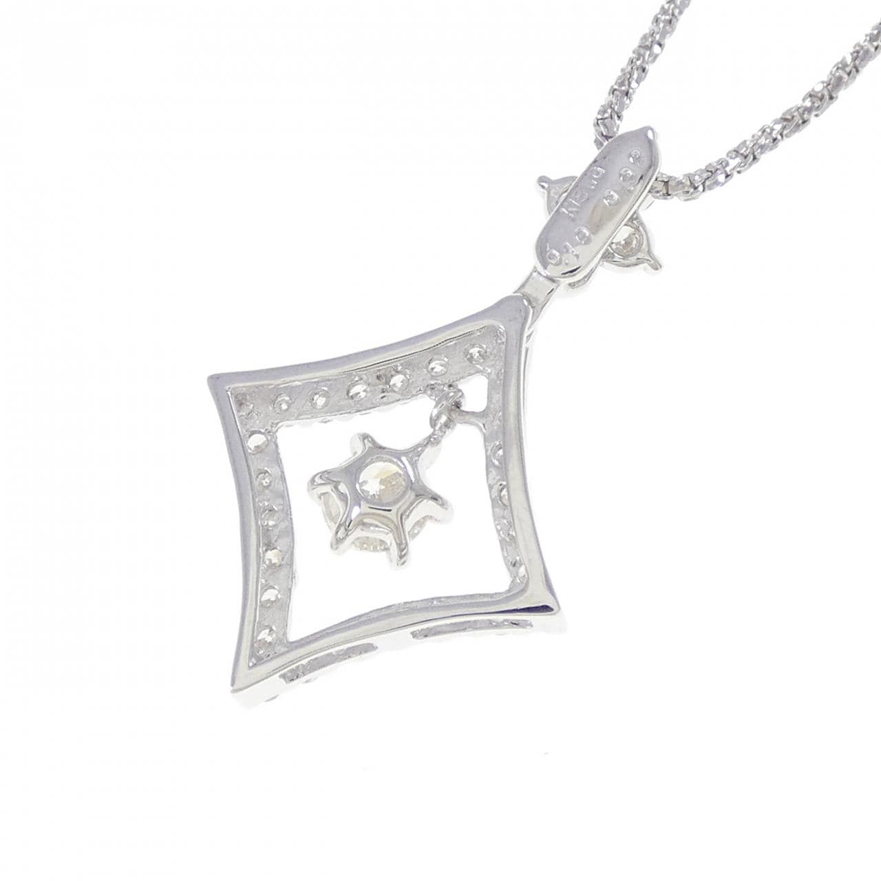 K18WG ダイヤモンド ネックレス 0.19CT