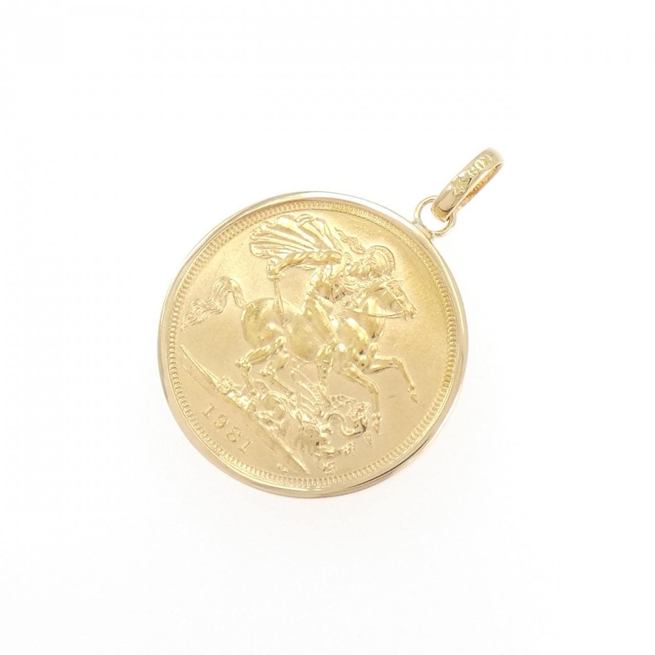 K18YG(枠) コイン ペンダント