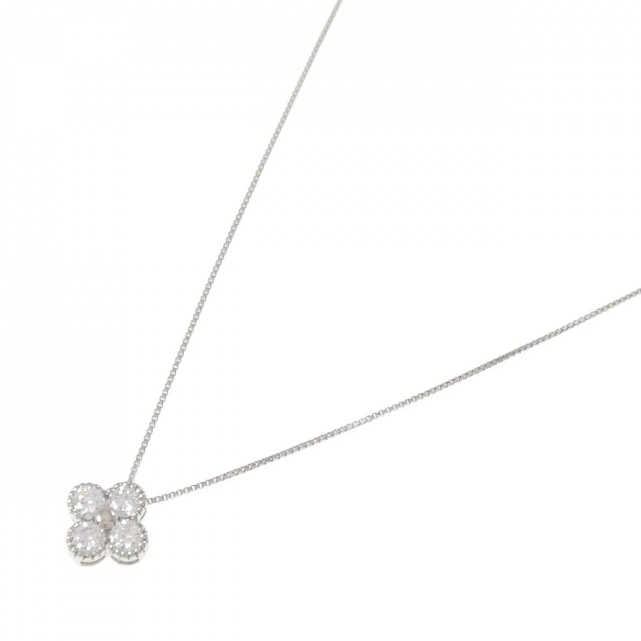 【新品】PT900/PT850 フラワー ダイヤモンド ネックレス 0.303CT