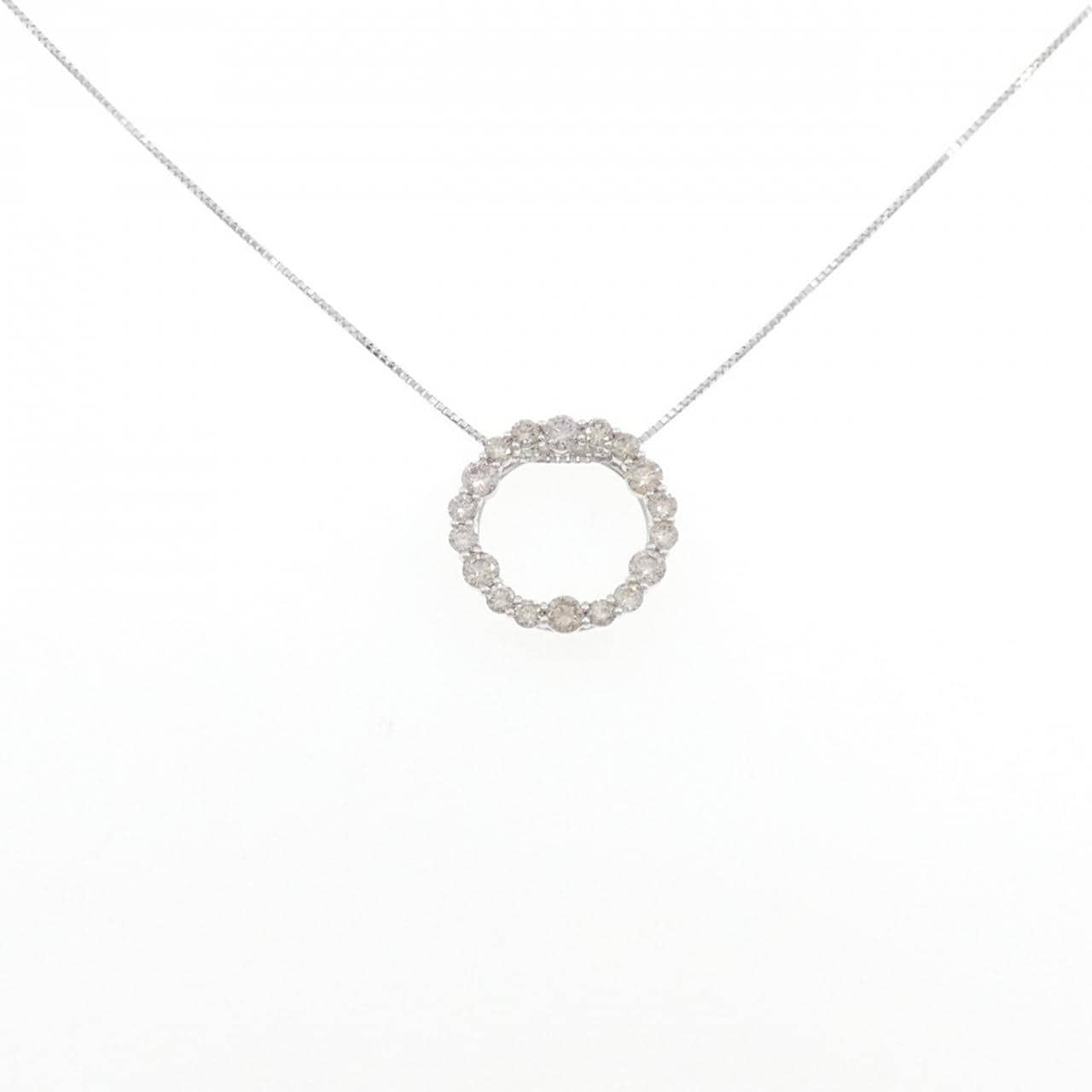 K18WG ダイヤモンド ネックレス 1.00CT