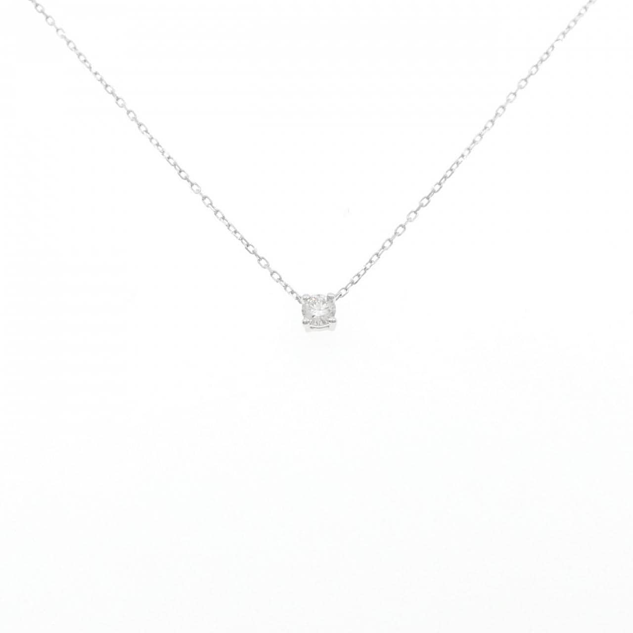 K18WG ソリティア ダイヤモンド ネックレス 0.120CT