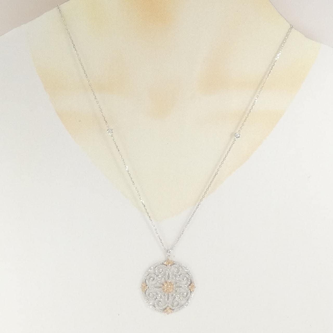 K18WG/K18PG ダイヤモンド ネックレス 0.88CT
