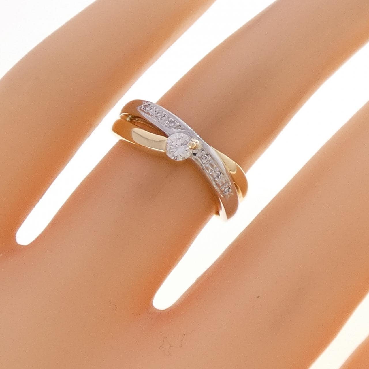K18YG/PT900 ダイヤモンド リング 0.15CT
