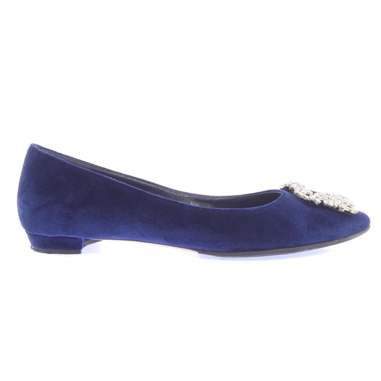 マノロブラニク MANOLO BLAHNIK HANGISIFLAT ベロア フラットシューズ
